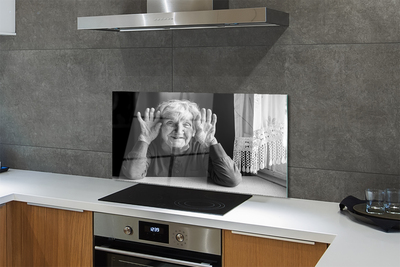 Painel de vidro Uma mulher idosa