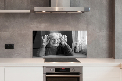 Painel de vidro Uma mulher idosa