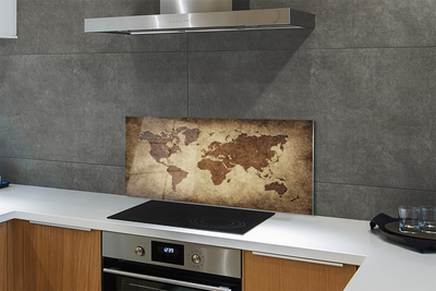 Painel de vidro Mapa cinza