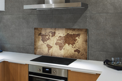 Painel de vidro Mapa cinza