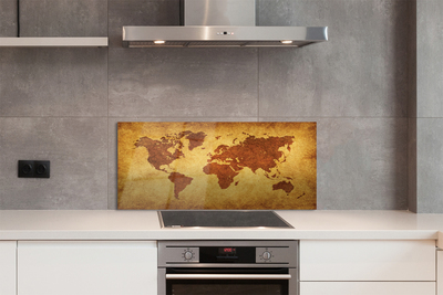 Painel de vidro Mapa marrom antigo