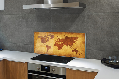 Painel de vidro Mapa marrom antigo
