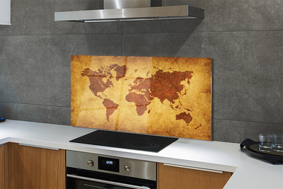 Painel de vidro Mapa marrom antigo