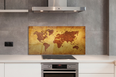Painel de vidro Mapa marrom antigo