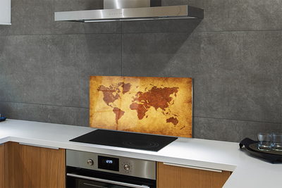 Painel de vidro Mapa marrom antigo