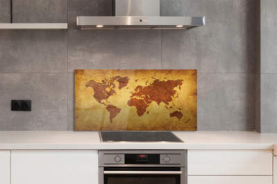 Painel de vidro Mapa marrom antigo