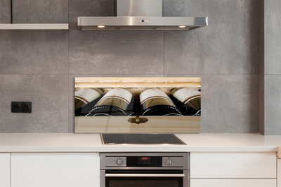 Painel de vidro Garrafas de vinho em uma caixa