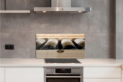 Painel de vidro Garrafas de vinho em uma caixa