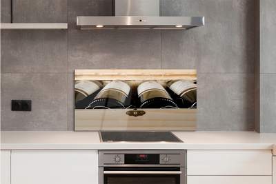 Painel de vidro Garrafas de vinho em uma caixa