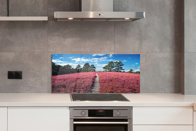 Painel de vidro Campo, urze, floresta