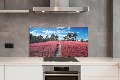 Painel de vidro Campo, urze, floresta