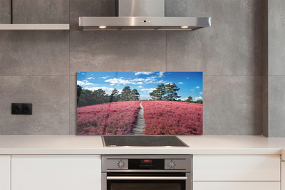 Painel de vidro Campo, urze, floresta