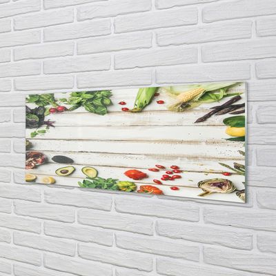 Painel de vidro Abacate, milho, espinafre