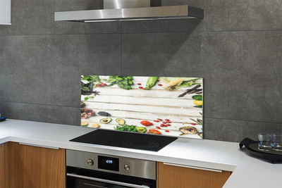 Painel de vidro Abacate, milho, espinafre