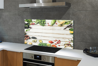 Painel de vidro Abacate, milho, espinafre