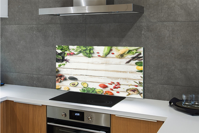 Painel de vidro Abacate, milho, espinafre