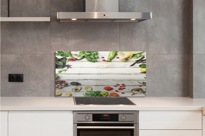 Painel de vidro Abacate, milho, espinafre