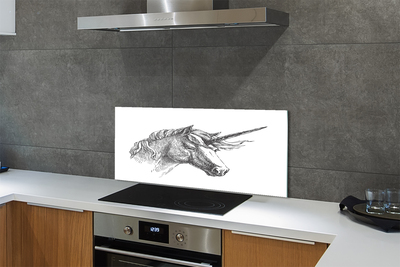 Painel de vidro unicórnio de desenho animado