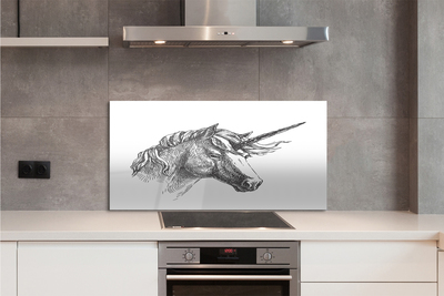 Painel de vidro unicórnio de desenho animado