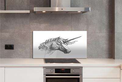 Painel de vidro unicórnio de desenho animado