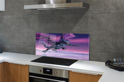 Painel de vidro Céu colorido de dragão