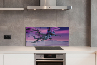 Painel de vidro Céu colorido de dragão