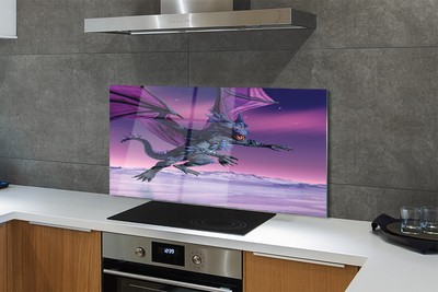 Painel de vidro Céu colorido de dragão