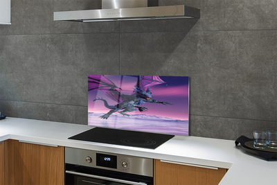 Painel de vidro Céu colorido de dragão