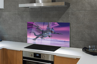 Painel de vidro Céu colorido de dragão