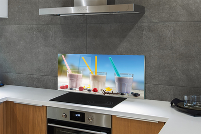 Painel de vidro Copo de coquetel com canudos coloridos