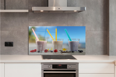 Painel de vidro Copo de coquetel com canudos coloridos