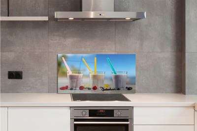 Painel de vidro Copo de coquetel com canudos coloridos