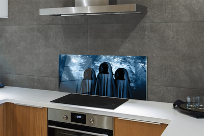 Painel de vidro Árvores da floresta figuras assustadoras