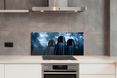 Painel de vidro Árvores da floresta figuras assustadoras