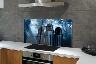 Painel de vidro Árvores da floresta figuras assustadoras