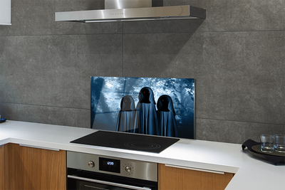 Painel de vidro Árvores da floresta figuras assustadoras