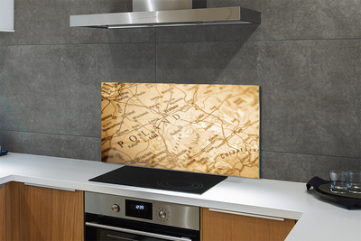 Painel de vidro Mapa da Polônia