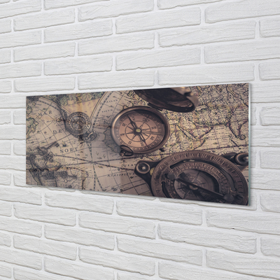Painel de vidro Mapa da bússola