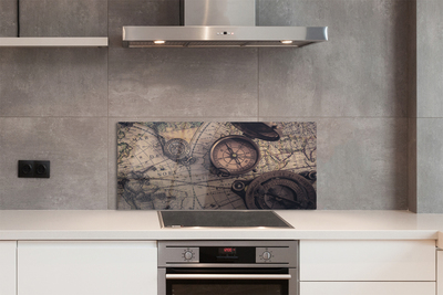 Painel de vidro Mapa da bússola