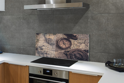 Painel de vidro Mapa da bússola