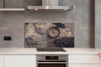 Painel de vidro Mapa da bússola