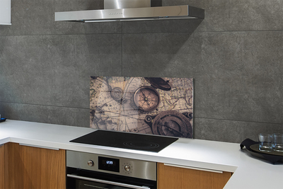 Painel de vidro Mapa da bússola