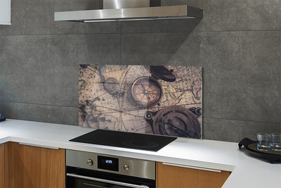 Painel de vidro Mapa da bússola