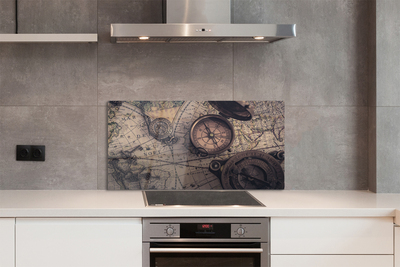 Painel de vidro Mapa da bússola