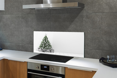 Painel de vidro presentes de árvore de natal