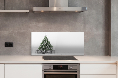 Painel de vidro presentes de árvore de natal