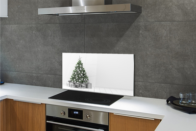 Painel de vidro presentes de árvore de natal