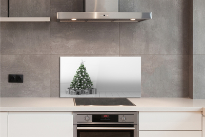 Painel de vidro presentes de árvore de natal