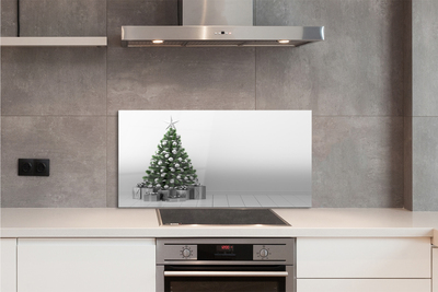 Painel de vidro presentes de árvore de natal