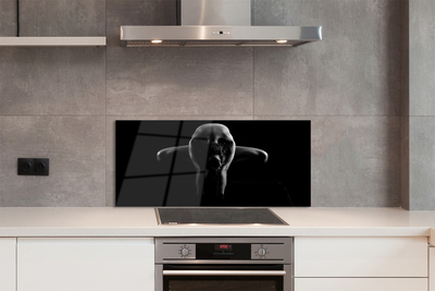 Painel de vidro Mulher em preto e branco